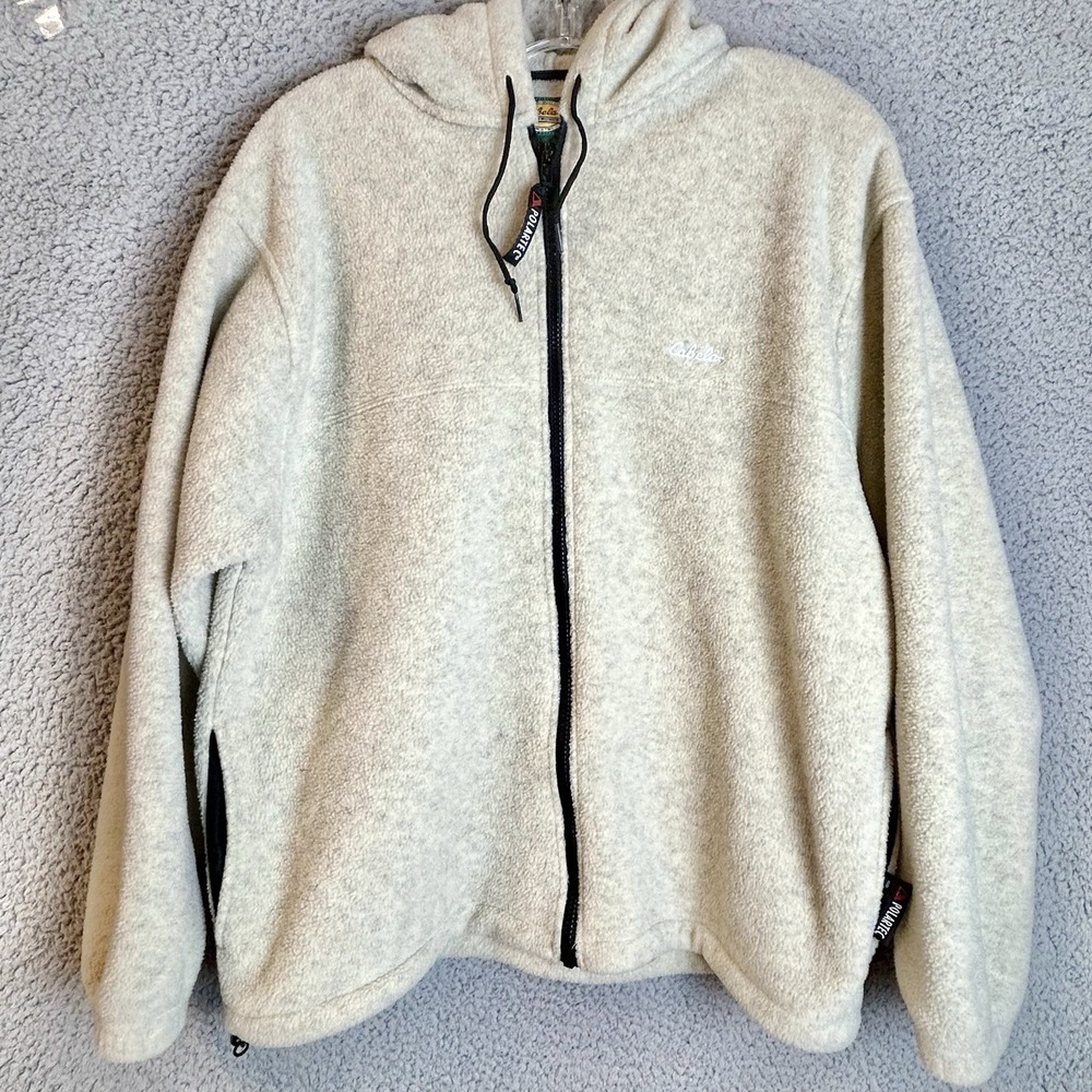 Cabelas for Women Fleece Jacket Size L XL Full Zip Polartec USA MADE Vintage